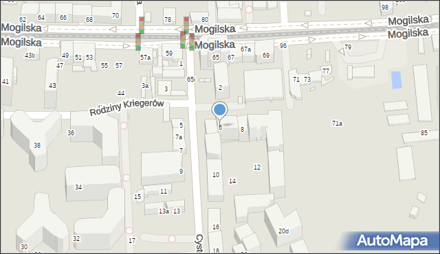 Kraków, Cystersów, 6, mapa Krakowa