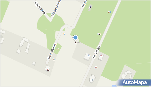 Książenice, Cyprysowa, 3, mapa Książenice