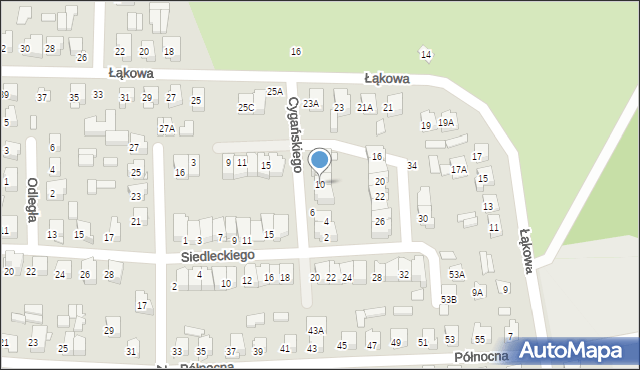 Łapy, Cygańskiego Mateusza, 10, mapa Łapy