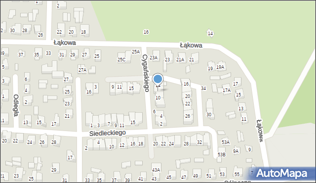 Łapy, Cygańskiego Mateusza, 12, mapa Łapy