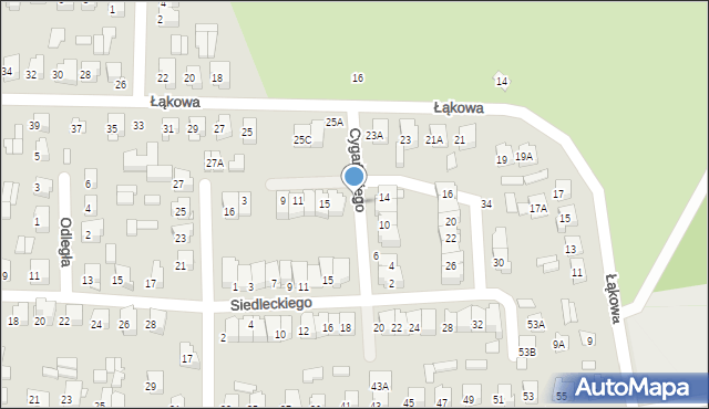 Łapy, Cygańskiego Mateusza, 17, mapa Łapy