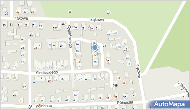 Łapy, Cygańskiego Mateusza, 22, mapa Łapy