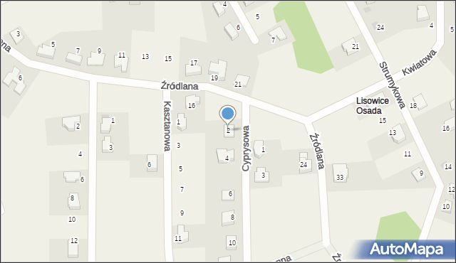 Lisowice, Cyprysowa, 2, mapa Lisowice