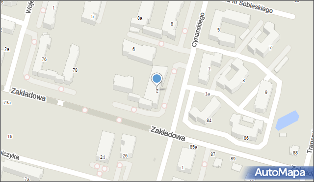 Łódź, Cynarskiego Mariana, 2, mapa Łodzi