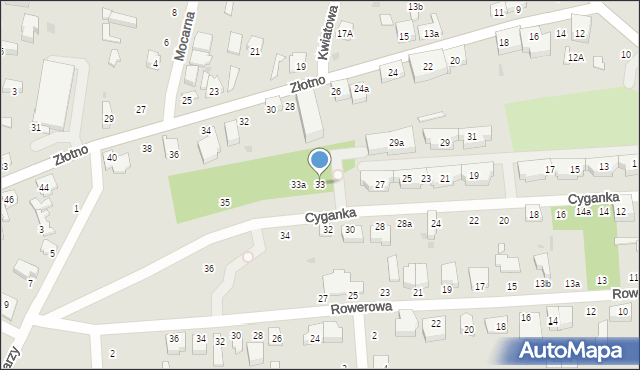 Łódź, Cyganka, 33, mapa Łodzi