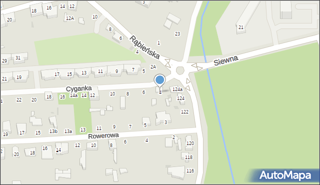 Łódź, Cyganka, 4, mapa Łodzi