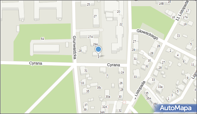 Lubliniec, Cyrana E., dr., 2, mapa Lubliniec