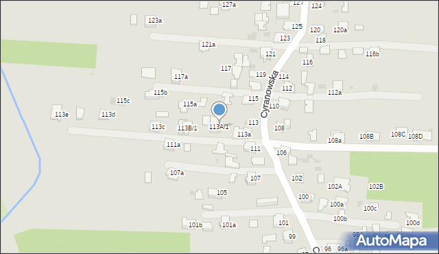 Mielec, Cyranowska, 113A/1, mapa Mielca