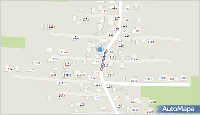 Mielec, Cyranowska, 117, mapa Mielca