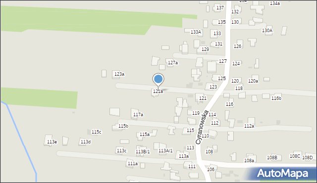 Mielec, Cyranowska, 121a, mapa Mielca