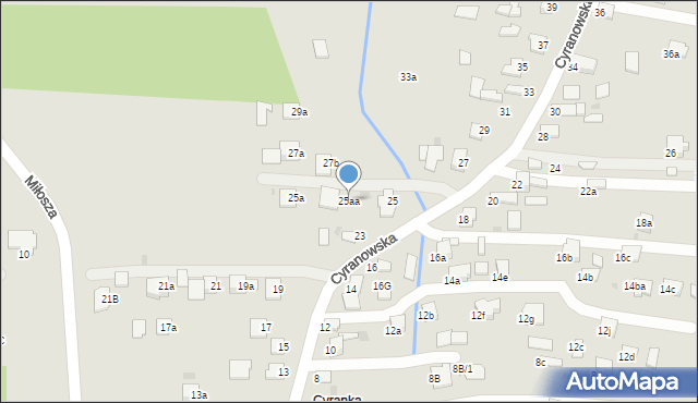 Mielec, Cyranowska, 25aa, mapa Mielca