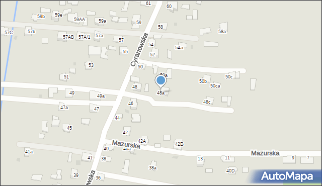 Mielec, Cyranowska, 48a, mapa Mielca