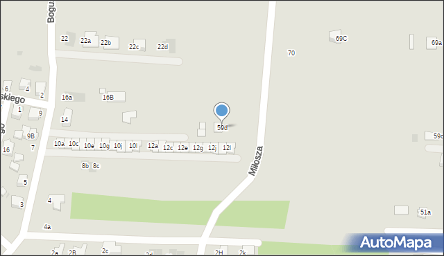 Mielec, Cyranowska, 59d, mapa Mielca