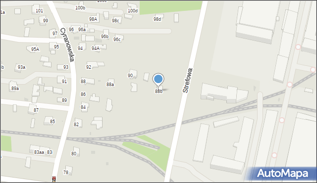 Mielec, Cyranowska, 88b, mapa Mielca