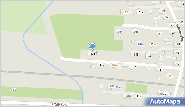 Mielec, Cyranowska, 89E, mapa Mielca