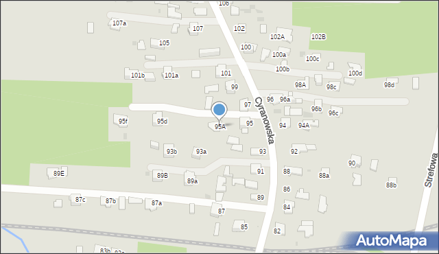 Mielec, Cyranowska, 95A, mapa Mielca