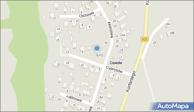 Mikołów, Cyprysów, 5, mapa Mikołów