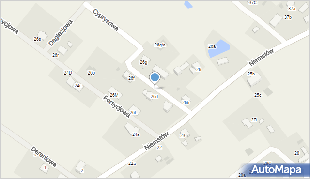 Niemstów, Cyprysowa, 1, mapa Niemstów