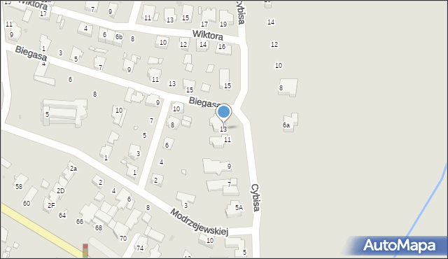 Opole, Cybisa Jana, 13, mapa Opola