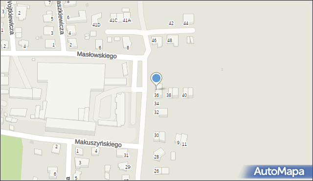 Opole, Cybisa Jana, 36a, mapa Opola