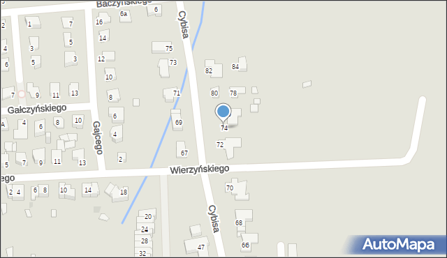 Opole, Cybisa Jana, 74, mapa Opola