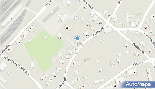 Oświęcim, Cynkowa, 2, mapa Oświęcimia