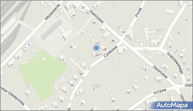 Oświęcim, Cynkowa, 2A, mapa Oświęcimia