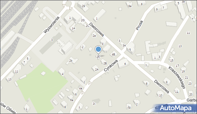 Oświęcim, Cynkowa, 2C, mapa Oświęcimia