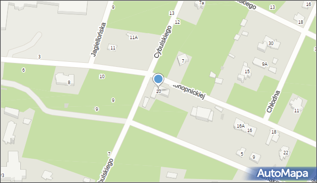 Otwock, Cybulskiego Hipolita, 10, mapa Otwock