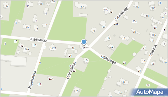 Otwock, Cybulskiego Hipolita, 15, mapa Otwock
