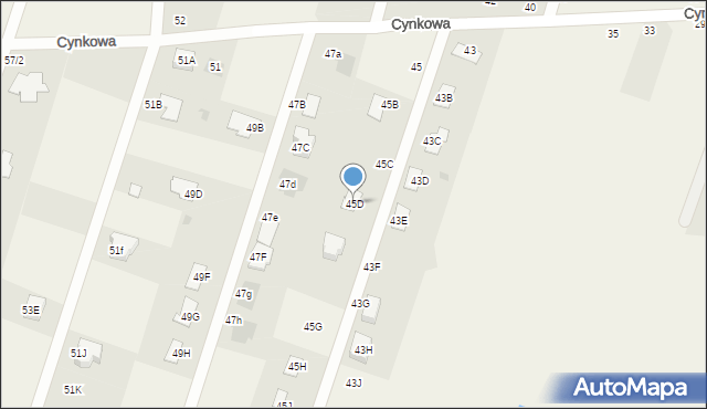 Piątkowisko, Cynkowa, 45D, mapa Piątkowisko
