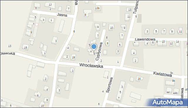 Piecowice, Cyprysowa, 3, mapa Piecowice