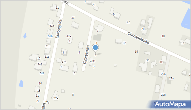 Piła Kościelecka, Cyprysowa, 5, mapa Piła Kościelecka