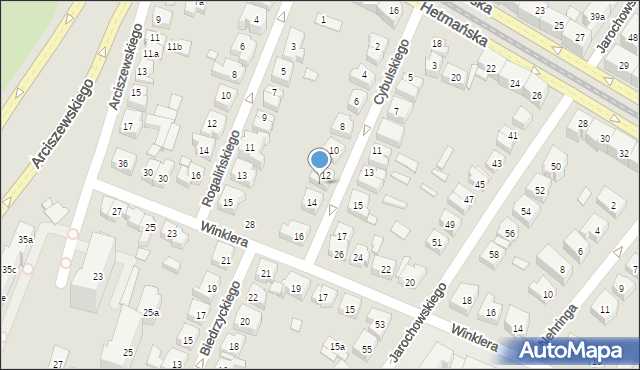 Poznań, Cybulskiego Wojciecha, 12a, mapa Poznania