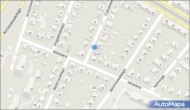 Poznań, Cybulskiego Wojciecha, 17, mapa Poznania