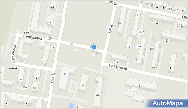Pruszcz Gdański, Cyprysowa, 1, mapa Pruszcz Gdański