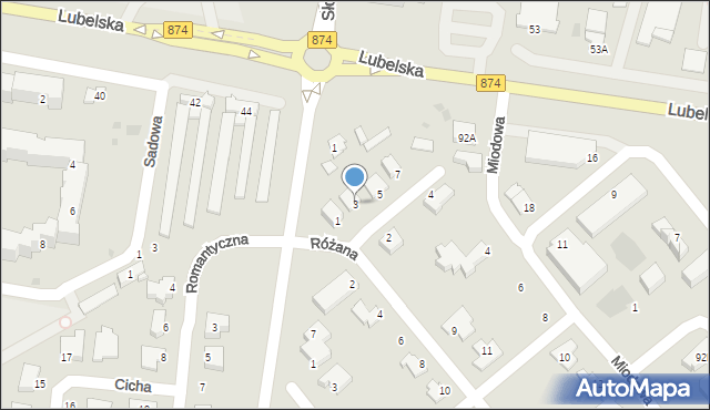 Puławy, Cyprysowa, 3, mapa Puław