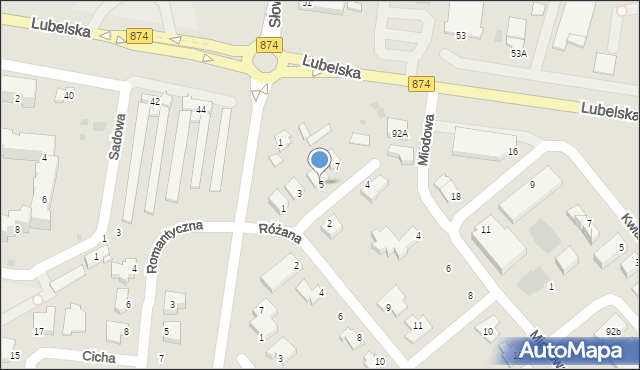 Puławy, Cyprysowa, 5, mapa Puław