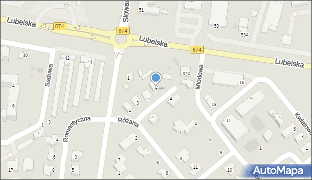 Puławy, Cyprysowa, 7, mapa Puław