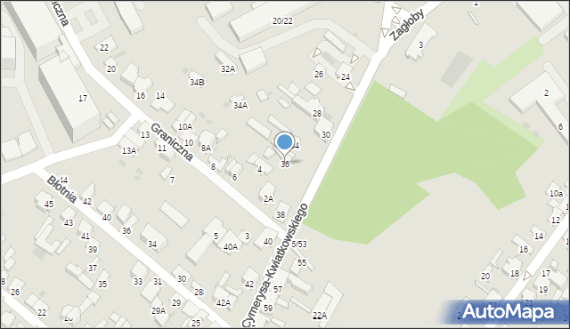 Radom, Cymerysa-Kwiatkowskiego Wiktora, 36, mapa Radomia