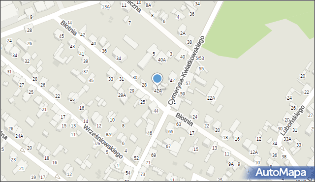 Radom, Cymerysa-Kwiatkowskiego Wiktora, 42A, mapa Radomia