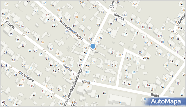 Radom, Cymerysa-Kwiatkowskiego Wiktora, 75, mapa Radomia