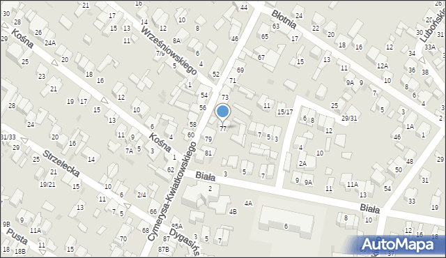 Radom, Cymerysa-Kwiatkowskiego Wiktora, 77, mapa Radomia