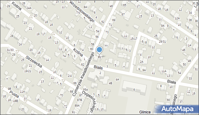 Radom, Cymerysa-Kwiatkowskiego Wiktora, 81, mapa Radomia