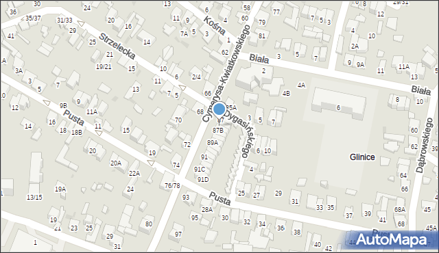 Radom, Cymerysa-Kwiatkowskiego Wiktora, 87A, mapa Radomia