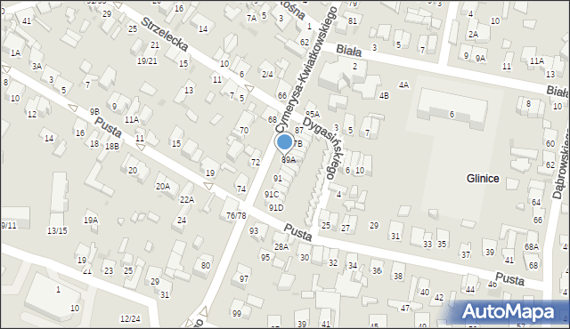 Radom, Cymerysa-Kwiatkowskiego Wiktora, 89B, mapa Radomia