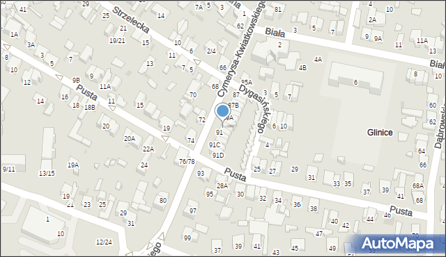 Radom, Cymerysa-Kwiatkowskiego Wiktora, 89C, mapa Radomia