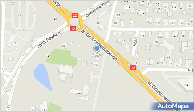 Radom, Cymerysa-Kwiatkowskiego Wiktora, 100, mapa Radomia