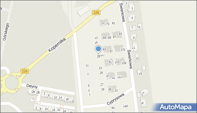 Rokitnica, Cyprysowa, 19, mapa Rokitnica