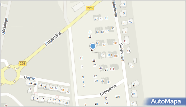 Rokitnica, Cyprysowa, 21, mapa Rokitnica